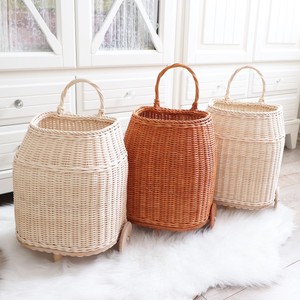 Petit chariot en rotin pour enfants, panier de rangement écologique tressé, chariot à pousser pour tout-petits, paniers à jouets - Product Image 6