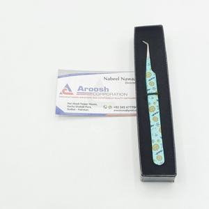 Pince à épiler professionnelle en acier inoxydable de haute qualité, à pointe pointue à 45 degrés, avec revêtement papier, logo personnalisé, pour faux cils - Product Image 4