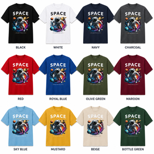 Camiseta Negra para Hombre con Estampado de Astronauta de Space Society, Logotipo Frontal, Manga Larga, Cuello Redondo, Corte Holgado, Informal, 100% Algodón Jersey Transpirable - Product Image 5