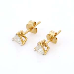 14K White Gold <b>Emerald</b> Cut Diamond <b>Stud</b> <b>Earrings</b> for Mom IGI Certified VS1 - Product Image 2