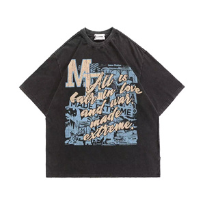 หรูหราเจียมเนื้อเจียมตัวว่างเปล่าทําลายล้างเสื้อรากฐานเสื้อยืดวินเทจลําลองถนนสวมเสื้อยืด - Product Image 2