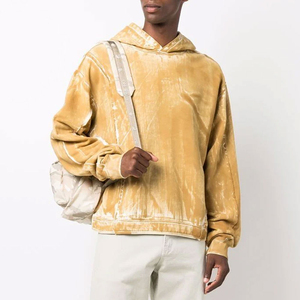 Sweat à capuche pour homme personnalisé, imprimé, écologique, vintage, épais, effet délavé à l'acide, prix de gros - Product Image 4