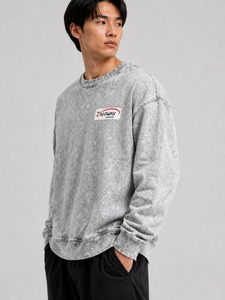 Sudadera Personalizada para Hombre con Efecto Desgastado y Opción de Bordado, Tejido Suave y Aspecto Lavado, Sudadera de Moda para Hombre con Efecto Desgastado - Product Image 3