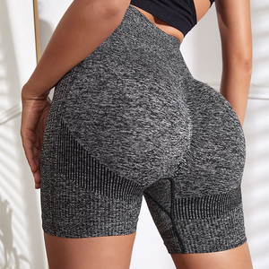 Nouveauté : Shorts de yoga pour femmes, couleur unie, avec logo personnalisé, taille haute élastique, respirants, extensibles dans quatre directions, pour l'entraînement - Product Image 2
