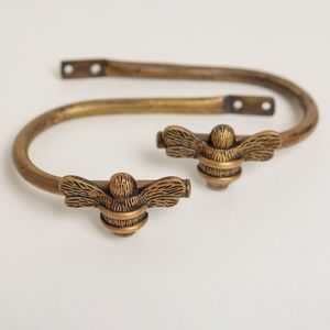 Brass <b>Bow</b> Curtain Holdback Wall Mounted Curtain Tie Back Decorative Drapery <b>Holder</b> for Living Room Home Hotel Restaurant Bedroom - Product Image 4
