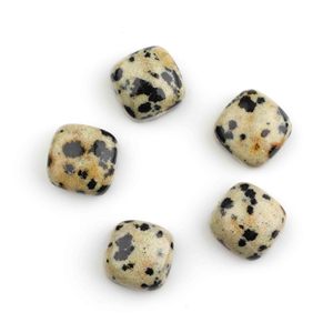 Piedra Preciosa de Jaspe Dálmata Natural Marrón de Alta Calidad de 10 mm, Cabujón Calibrado con Base Plana en Forma de Cojín, para Joyería - Product Image 1