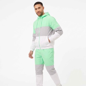 Ensemble de survêtement unisexe personnalisé en nylon coupe-vent écologique à capuche, 2 pièces, avec cordon de serrage, style streetwear - Product Image 2
