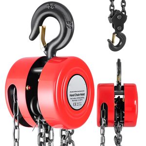 Paranco a Catena Manuale da 2 Tonnellate con Altezza di Sollevamento di 3 Metri e Catena Zincata G70 - Capacità 4400 Libbre per Impieghi Gravosi - Product Image 1