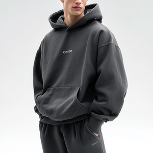 Sudadera con Capucha para Hombre YOGS, 100% Algodón, Diseño Color Block, Logotipo Personalizado en la Parte Delantera, Corte Holgado, Sudadera Informal de Invierno, 300g - Product Image 3