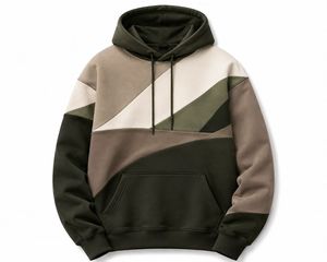 เสื้อฮู้ดผู้ชาย ผ้าฝ้าย 100% แต่งสีตัดต่อแบบแพทช์เวิร์ค ผ้าฟลีซ สวมใส่สบายๆ สำหรับฤดูใบไม้ร่วง ทรงปกติ มีกระเป๋า ผ้าถัก ระบายอากาศได้ดี - Product Image 5