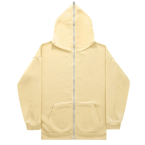 Sudadera con capucha y cremallera unisex personalizada, de color sólido, forro polar, estilo casual, corte regular, estilo otoñal, disponible al por mayor. - Product Image 2