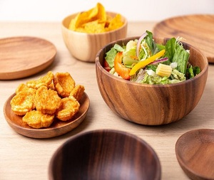 Grand bol en bois d'acacia sculpté à la main, très demandé, bon prix en Inde par F S International - Product Image 5