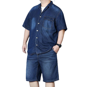 Premium Sale Men's Denim Shirts With Shorts Sets Superior Quality Wholesale Rates Matching Shirts & Short <b>Pants</b> Set Men - Product Image 6