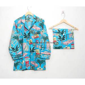 Conjunto de Pijama con Estampado Floral para Mujer, Ropa de Dormir de Algodón, Pantalones de Pijama para Mujer, Camisas de Manga Larga, Pijama Combinado - Product Image 2