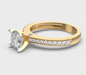 Bague élégante en diamant rond pour réceptions de mariage, bague classique, exportateur d'Inde au meilleur prix - Product Image 1