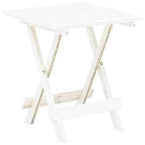 Petite table de bistrot pliable en plastique blanc pour utilisation en extérieur dans le jardin - Product Image 1