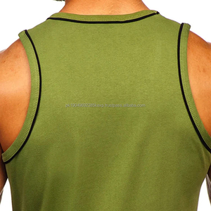 Singlet de sport bleu de haute qualité pour hommes, décontracté d'été, grandes tailles, débardeurs respirants, méthode de tissage tricotée - Product Image 6