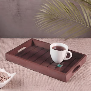 Mango Wood Serving <b>Tray</b> Wooden Handmade <b>Tray</b> <b>with</b> <b>Handles</b> Multipurpose Decorative <b>Trays</b> for Home Kitchen Daily Use and Parties - Product Image 4
