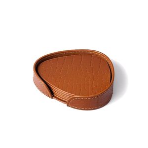 Premium Leather Coasters Set of 6 for Dining <b>Table</b> Coffee <b>Table</b> Home Decor Stylish Drink Coaster Set - Product Image 1