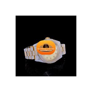 นาฬิกาข้อมือ NM JEWELLRY รุ่นหรูหรา ประดับไพลิน ระบบออโตเมติก ตัวเรือนสแตนเลสขนาด 20 มม. ฝังเพชร VVS มอยส์ซาไนต์ สำหรับผู้ชาย ขายส่ง - Product Image 2