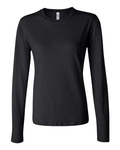 T-shirt uni blanc personnalisé à manches longues unisexe en mélange de coton col rond, t-shirt vierge en gros OEM, hauts décontractés à manches longues - Product Image 4