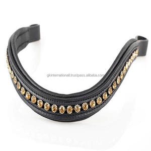 วงดนตรีคิ้วม้ารูปคลื่นหนังอังกฤษพร้อมเสร็จสิ้นคุณภาพสูงหลากหลายขี่ม้าด้วยคริสตัลที่สดใสแถวเดียว - Product Image 2