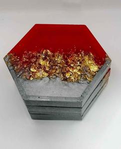 Juego de Posavasos de Resina Epoxi de Diseño con Soporte para Té y Café |   Decoración Resistente al Calor, Cuadrada y Redonda, Hecha a Mano - Product Image 1