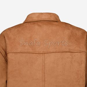 Chaqueta Trucker de Gamuza para Hombre con Logotipo Personalizado, Cierre de Botones, Bolsillos en el Pecho, Estilo Vintage, Ropa Exterior Informal, Camisa de Gamuza - Product Image 5