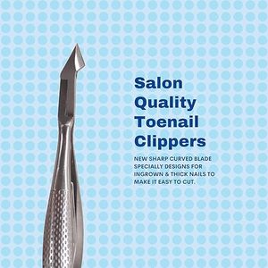 Professional Stainless Steel Curved Manicure Set Wide Jaw Opening for Finger Nail Cuticle Nipper Pusher Toenail Ingrown Cutters - Product Image 3
