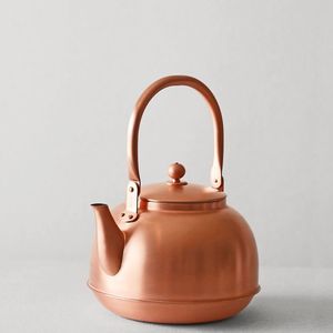 Minimalist Rose <b>Gold</b> Copper Tea Pot Seamless Round Base Metallic Teaware Luxury Food Grade Whistling <b>Kettle</b> for Home Hotel Cafe - Product Image 2