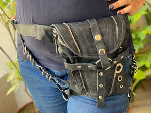 Cinturón de cuero con bolsillo para motorista, Unisex - Product Image 3