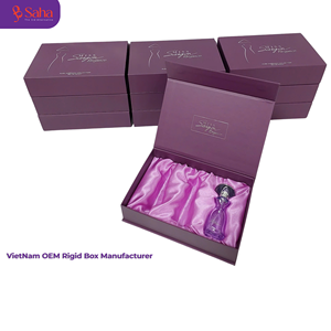 Elegante Caja de Regalo Magnética Rígida con Acabado Mate Morado para Empaque de Botellas de Perfume con Inserto de Tela Personalizado - Product Image 3