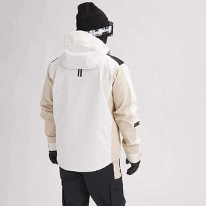 Veste de snowboard utilitaire personnalisée pour homme – Veste de ski imperméable coupe-vent à capuche avec blocs de couleur 3 tons et coupe décontractée - Product Image 2