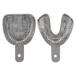 Juego Profesional de Bandejas Metálicas para Impresiones Dentales |   Bandejas Dentales Perforadas de Acero Inoxidable Extra Grandes, Par Superior e Inferior - Product Image 3