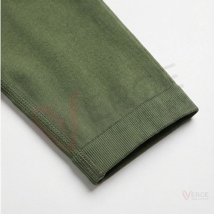 Ensemble de yoga pour femmes vert olive à fermeture éclair, manches longues, 2 pièces, col montant, leggings taille haute pleine longueur - Product Image 6