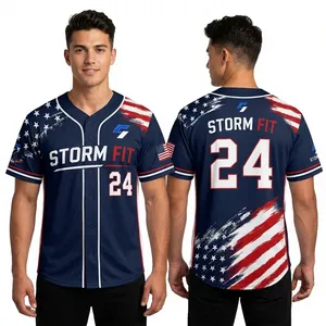 Camiseta de Béisbol para Hombre, Manga Corta, Sublimada, Absorbente de Humedad, Ajuste Atlético, Personalizada - Product Image 1