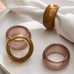Decoration Resin Napkin Ring Transparents Flower Design 4 Pcs Antique Epoxy Resin Napkin Ring At Affordable Price - Product Image 3