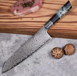 Couteau de chef en acier Damas forgé sur mesure, écologique, lame tranchante, fait main, pour usage en cuisine, manche en bois, passe au lave-vaisselle - Product Image 2