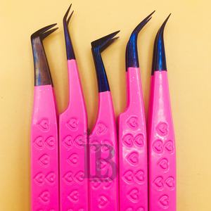 Pinzas para Extensión de Pestañas, Ofertas Destacadas, Pestañas Planas de Mink Sostenible, Estilo Corona, Punta Morada, Mango Suave, Oferta con Logotipo Privado - Product Image 1