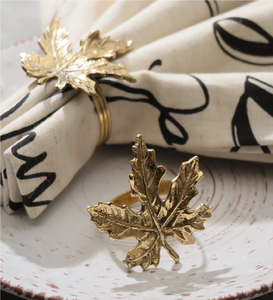 Eco-Friendly Brass Napkin Ring Leaf <b>Folding</b> Design <b>Table</b> Decorative Pieces perfect for weddings banquets or festive dinners Used - Product Image 4