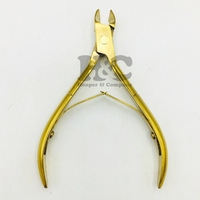 Nouveau kit de manucure et pédicure pour bébé en or avec outils en acier inoxydable, coupe-ongles à lame droite et pince à ongles, boîte de couleur personnalisable