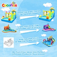 Château gonflable COCOFISH, château gonflable avec souffleur pour enfants de 3 à 12 ans, parc de château gonflable extérieur/intérieur pour jardin