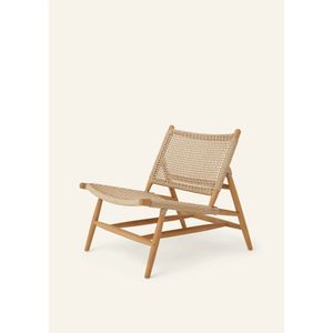 Chaise en bois de teck, rotin, paracorde, mobilier d'extérieur et d'intérieur WT4665 - Product Image 1