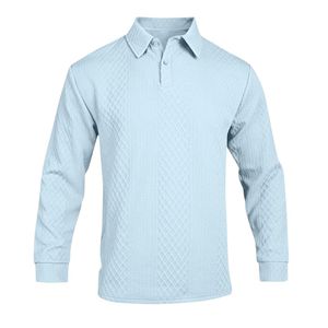 เสื้อโปโลแขนยาวถักนิตติ้งสำหรับผู้ชาย เสื้อผ้ากอล์ฟลำลองแบบกำหนดเอง เสื้อผ้าทีมธุรกิจระดับพรีเมียม ขายส่ง - Product Image 3