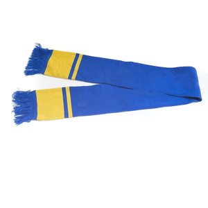 ผ้าพันคอ Sigma Retro Royal Blue Yellow Bar Scarf ลายวินเทจสำหรับแฟนฟุตบอล ผลิตจากอะคริลิกถักสองชั้น ขอบผ้าแต่งพู่ ให้ความอบอุ่น เหมาะสำหรับใช้ในโรงเรียนและมหาวิทยาลัย - Product Image 1