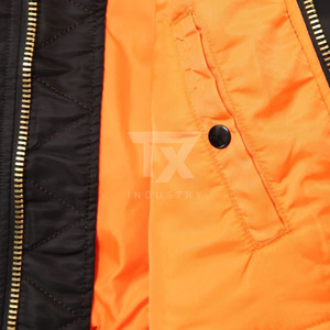 Customizable Men's Bombe <b>Jacket</b> Solid Color 100% Nylon Material Made Blank Plain Zipper Bomber <b>Jackets</b> for Men - Product Image 4