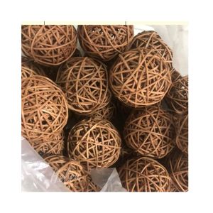 Balle en rotin naturel authentique fabriquée au Vietnam – Prix attractif pour la vente en gros – Rouge, bleu, vert, rose – Couleurs personnalisées pour Noël - Product Image 5