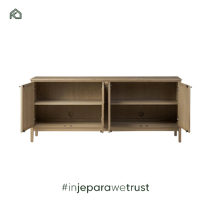 Aparador Moderno de Lujo para Dormitorio y Cocina, Mueble de Esquina para Sala de Estar, Gabinete de Almacenamiento de Madera de Teca con Doble Puerta para Hotel y Hogar - Prabu - Product Image 6