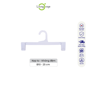 SB TECH Lot de 10 cintres en plastique PP de 25 cm avec grandes pinces, sans coussinets en caoutchouc, maintien robuste, gain de place, écologiques, antidérapants - Product Image 1