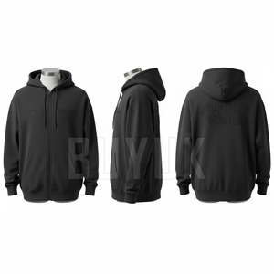 Sudadera con Capucha de Diseño Personalizado con Estampado en Relieve, Estilo Urbano, para Hombre, Talla Grande, Informal, Felpa Francesa, 100% Algodón, Transpirable, Color Sólido, Logotipo Frontal - Product Image 4